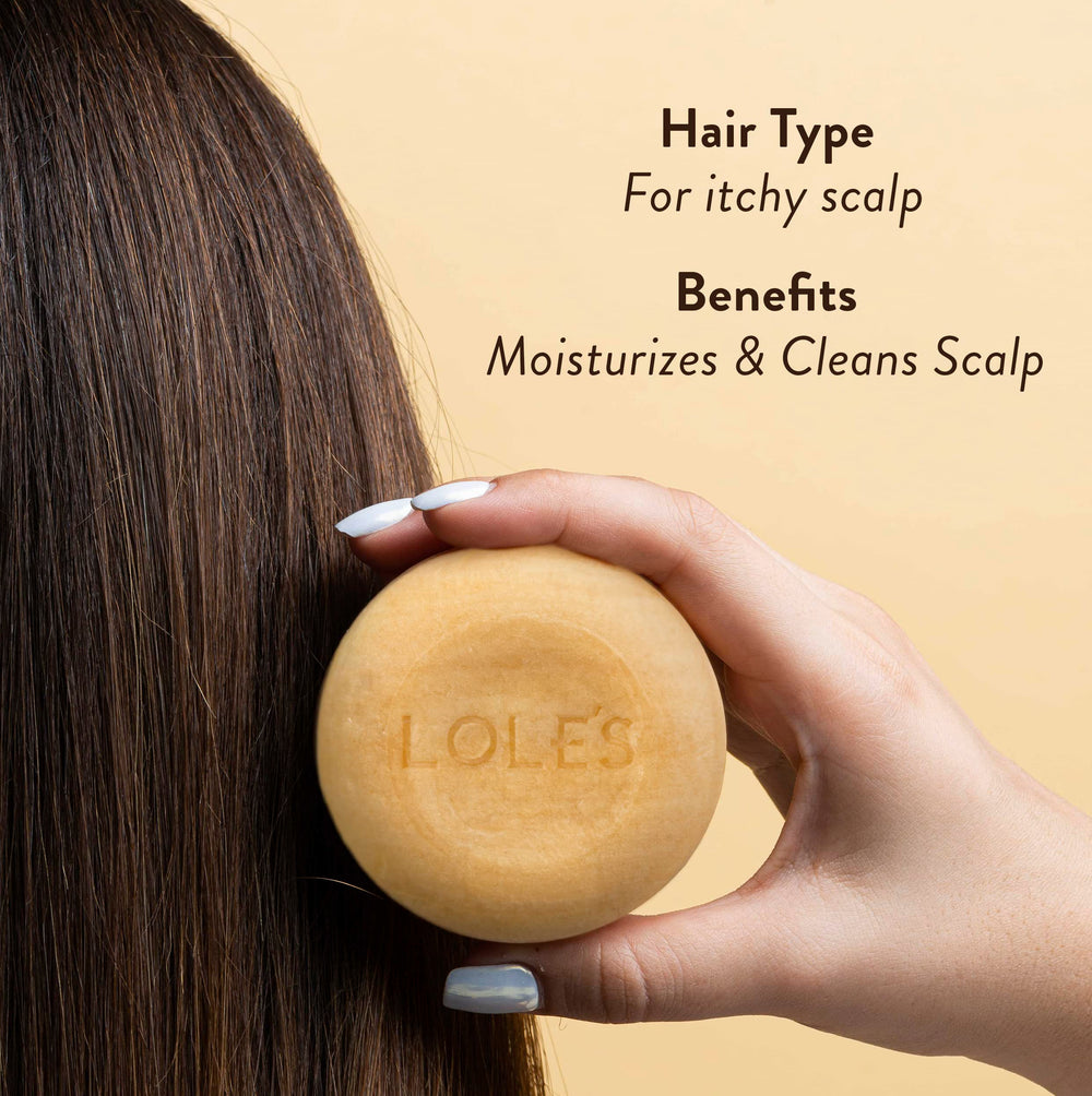 LOLE'S Shampoing Solide Format Compact Voyage – pratique en déplacement pour cheveux propres.