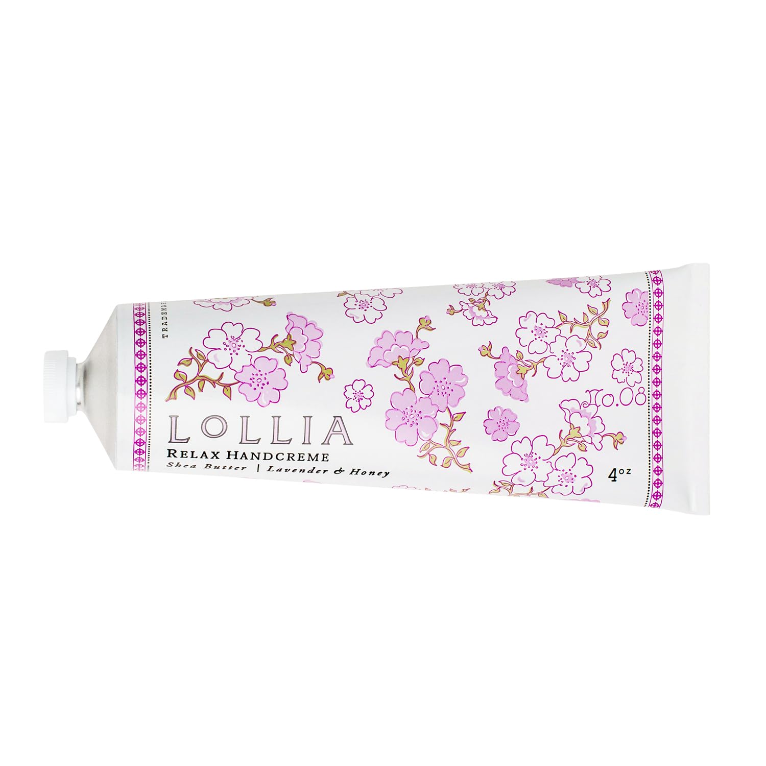 LOLLIA Relax Crème Mains – Bouteille élégante et hydratante pour les mains sèches.