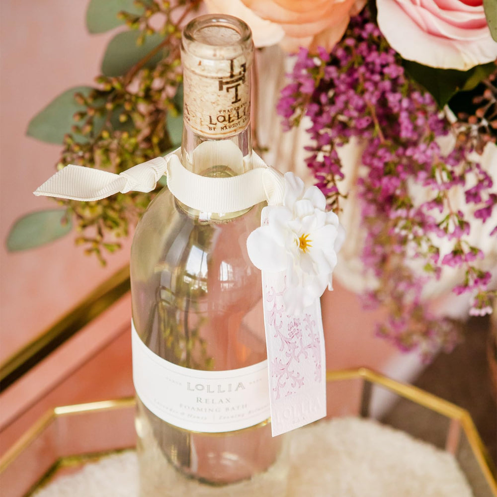 Verre prestige de Lollia Relax évoquant un rituel beauté luxueux.