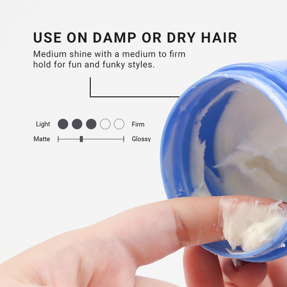 LOMA Fibre Putty: démonstration d'application sur cheveux pour un style texturé.
