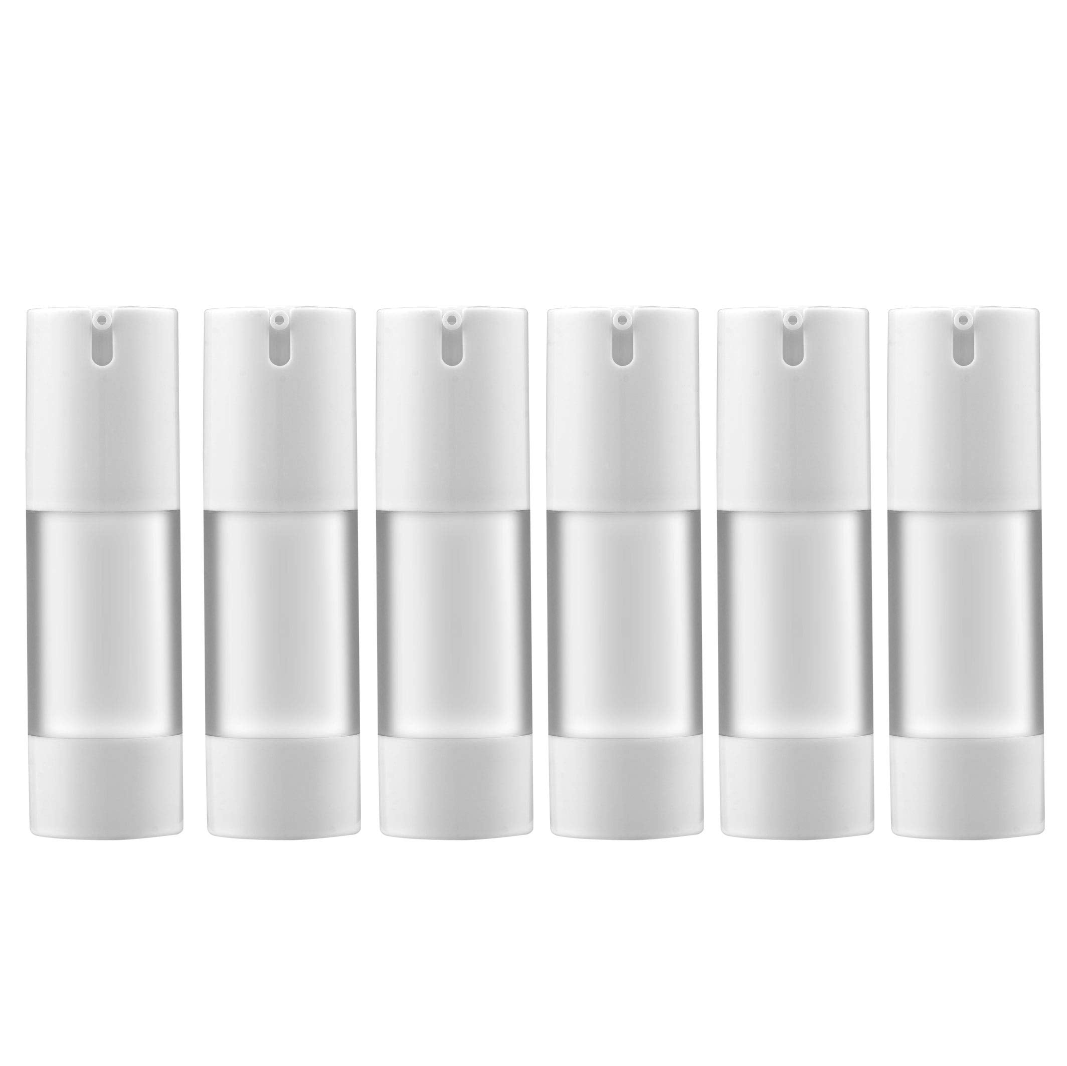 Longway bouteille pompe sans air 30 ml opaline, idéale pour voyager.