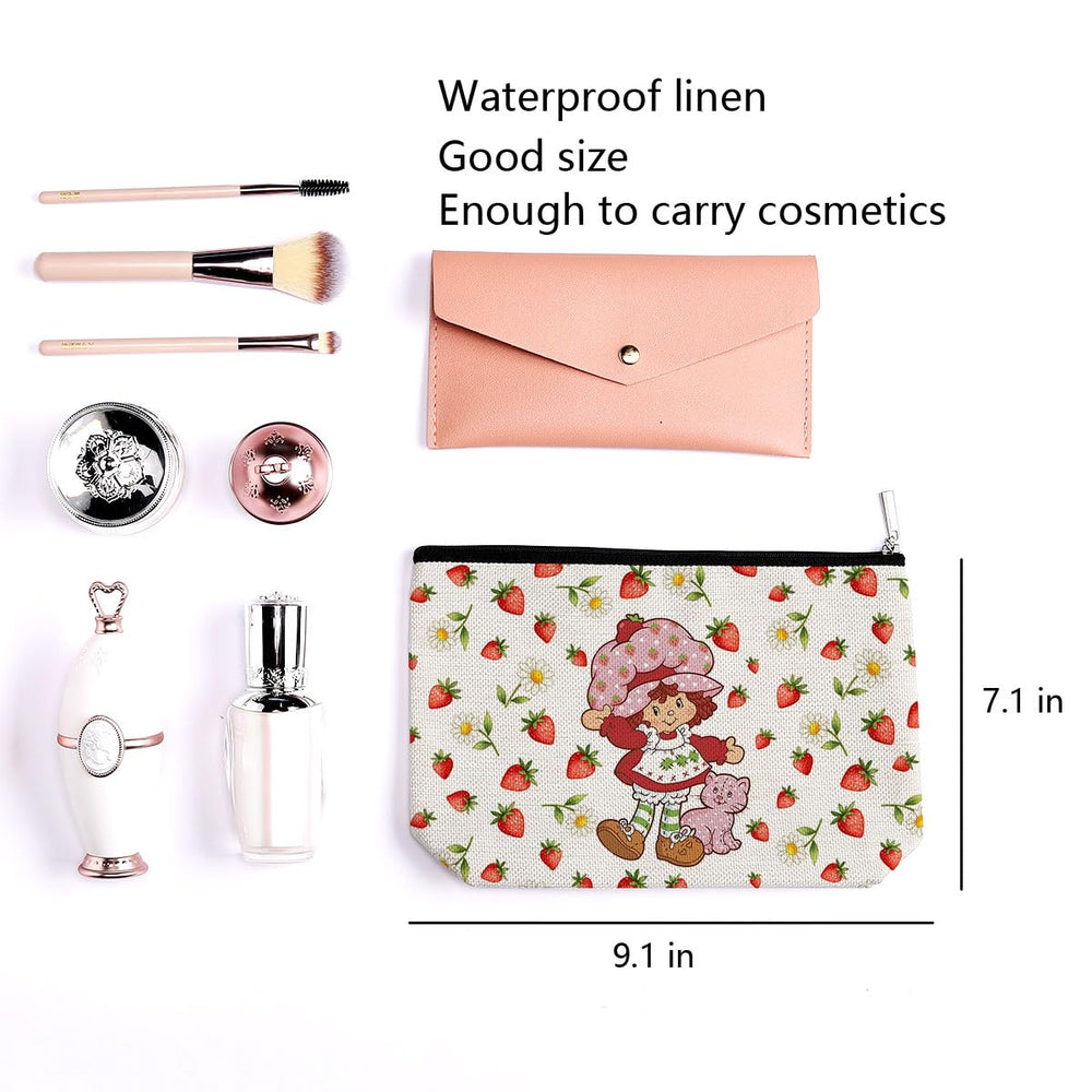Sac LONGXIN fraise plein, rangement efficace pour les cosmétiques.