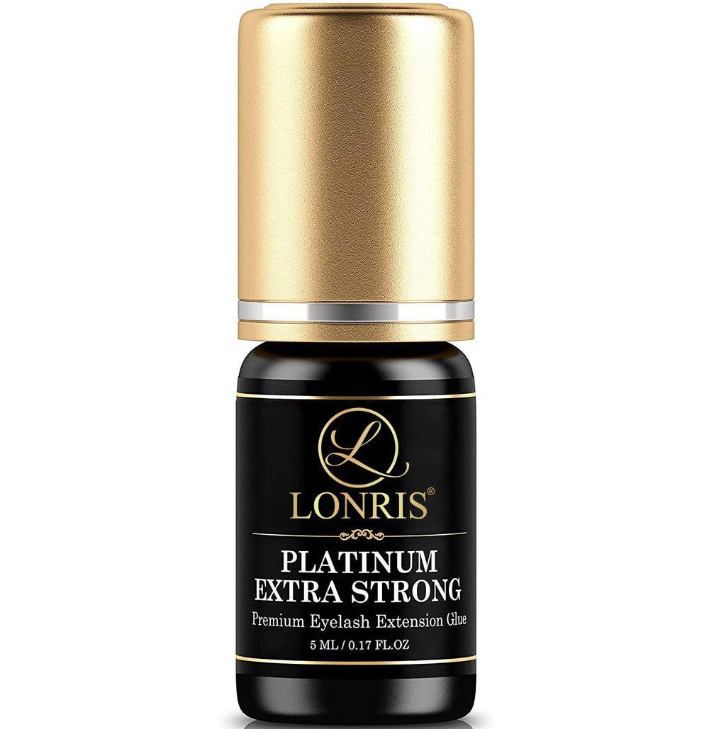 LONRIS Colle cils Platinum Extra Strong : tenue longue durée pour extensions professionnelles.
