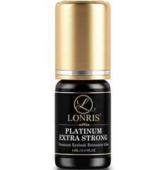 LONRIS Colle cils Platinum Extra Strong : tenue longue durée pour extensions professionnelles.