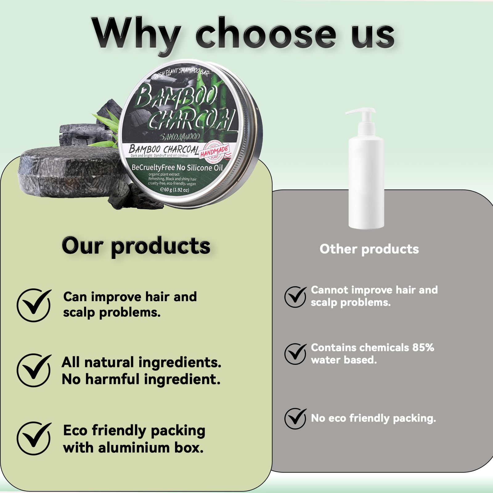 Loobexery barre shampoing charbon bambou usage quotidien facile et doux.