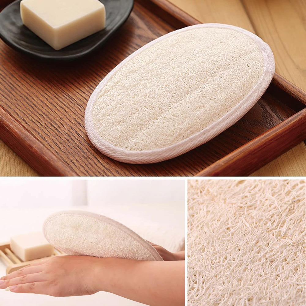 Éponges loofah naturel – taille idéale pour tout le corps.