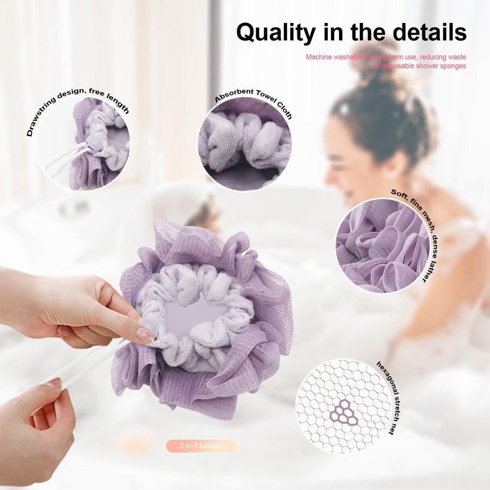Texture exfoliante Loofah-Washcloth en action pour peau veloutée.