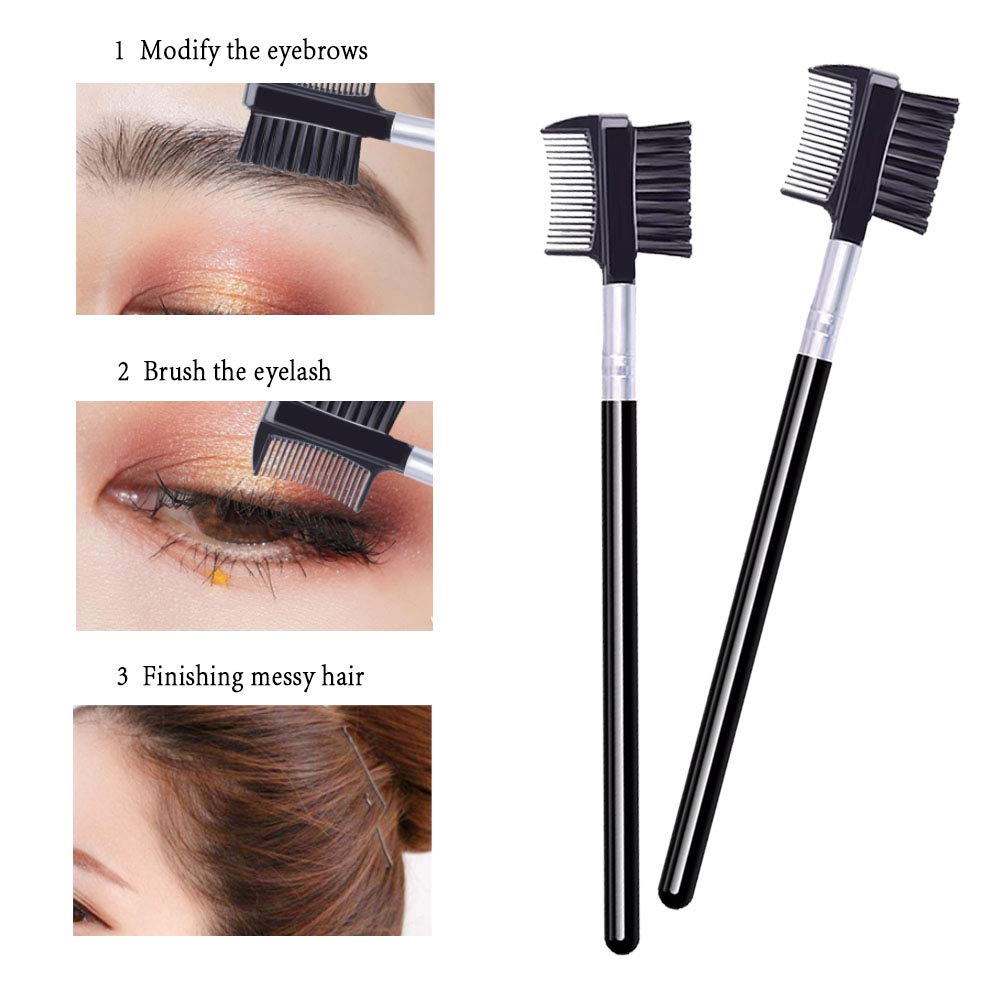 LOOKSEVEN brosse-cils et peigne-sourcils à double face pour une routine efficace
