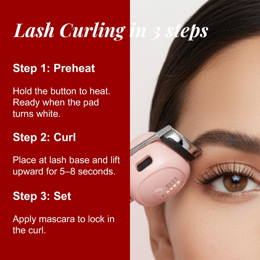 LOOMADE Curleur Yeux electrique avec pad silicone doux protege les paupières.