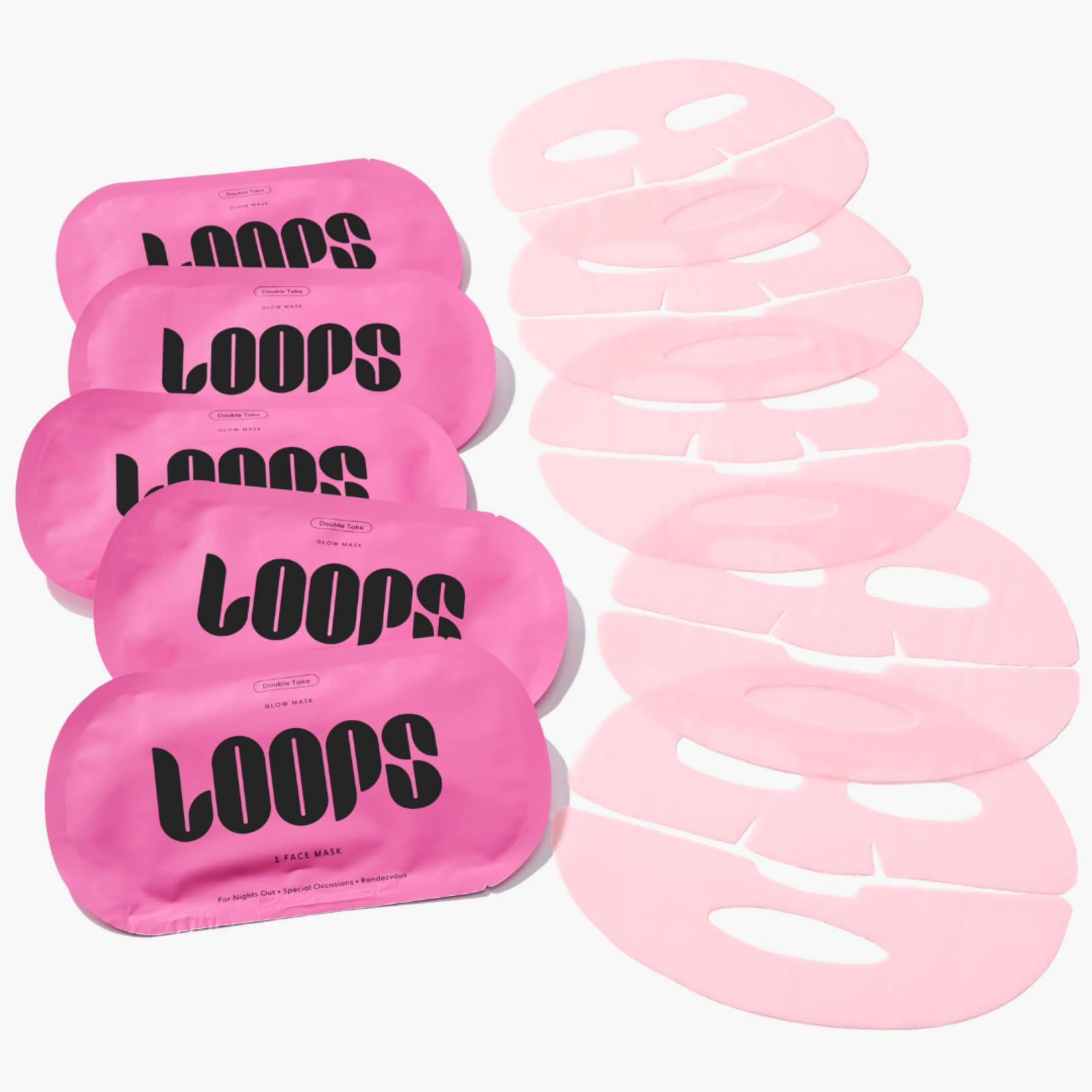 LOOPS Double Take masque hydrogel glow: peau rafraîchie et lumineuse après utilisation.