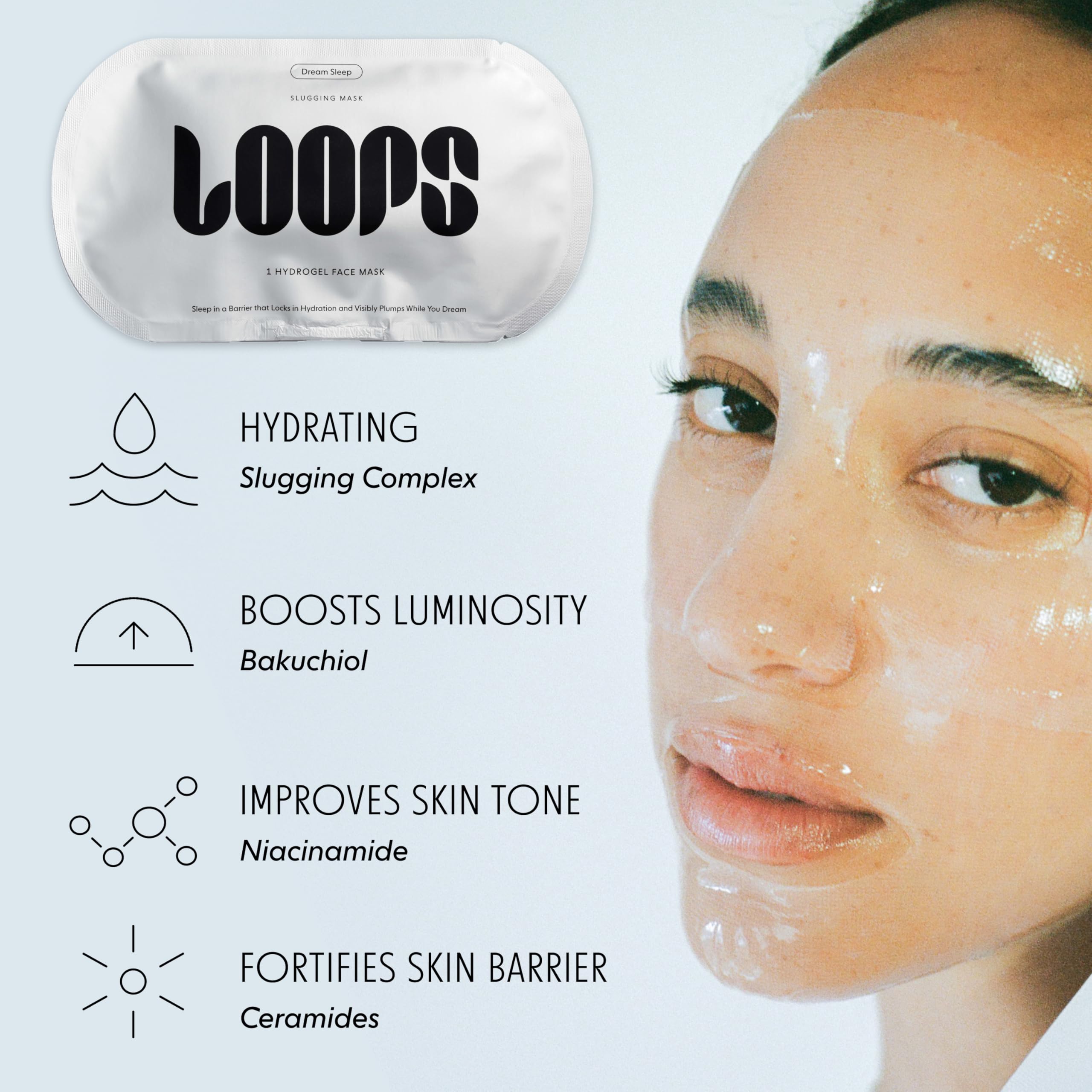 LOOPS Dream Sleep texture hydrogel procure une sensation douce et nourrissante.