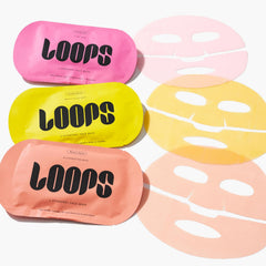 LOOPS Glow Gang Masque hydrogel affine les pores pour un teint plus net.