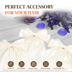 Loqpol barette satin blanc, clip robuste et pratique pour cheveux
