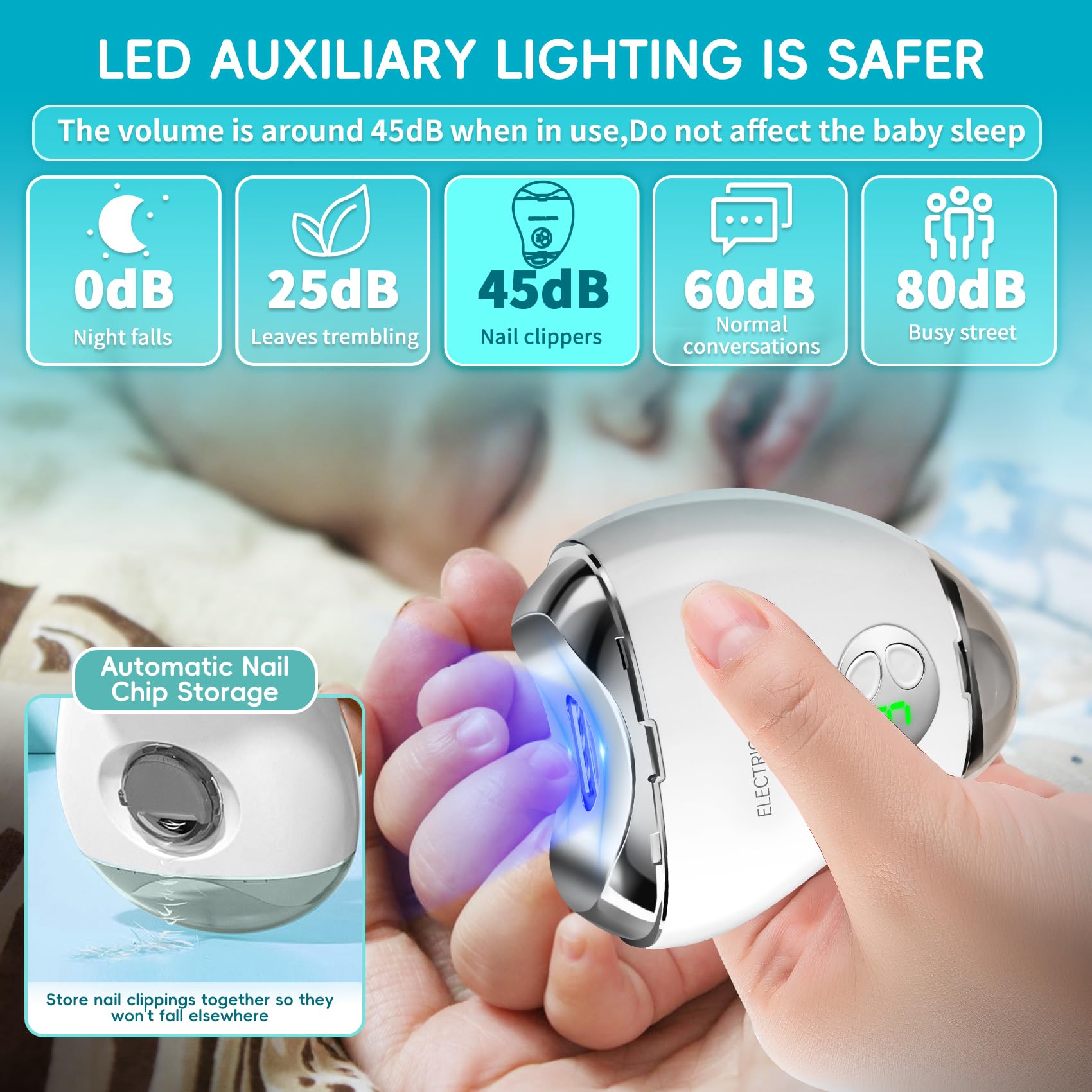 Fonctionnement silencieux d'environ 45 dB pour bébés sensibles.