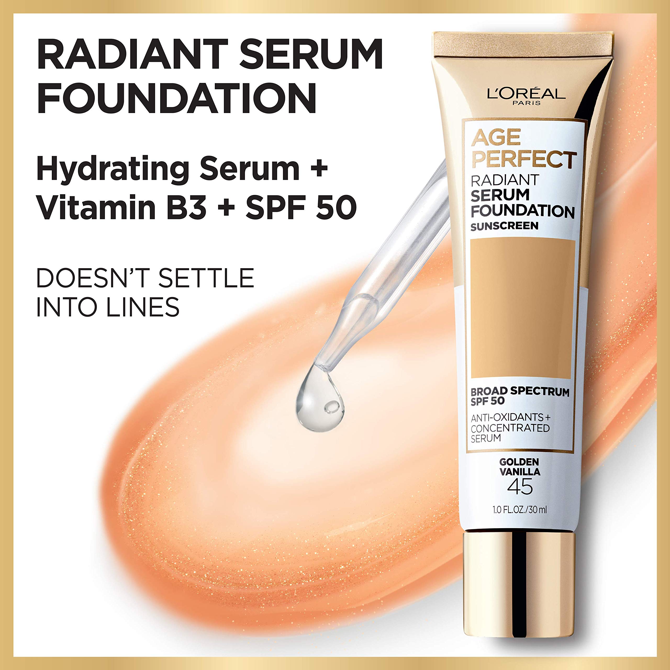 L’Oréal Paris Age Perfect Serum Foundation – texture legere et couvrance naturelle.