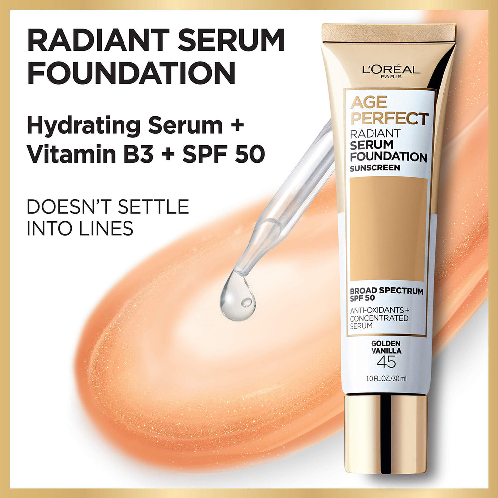 L’Oréal Paris Age Perfect Serum Foundation – texture legere et couvrance naturelle.