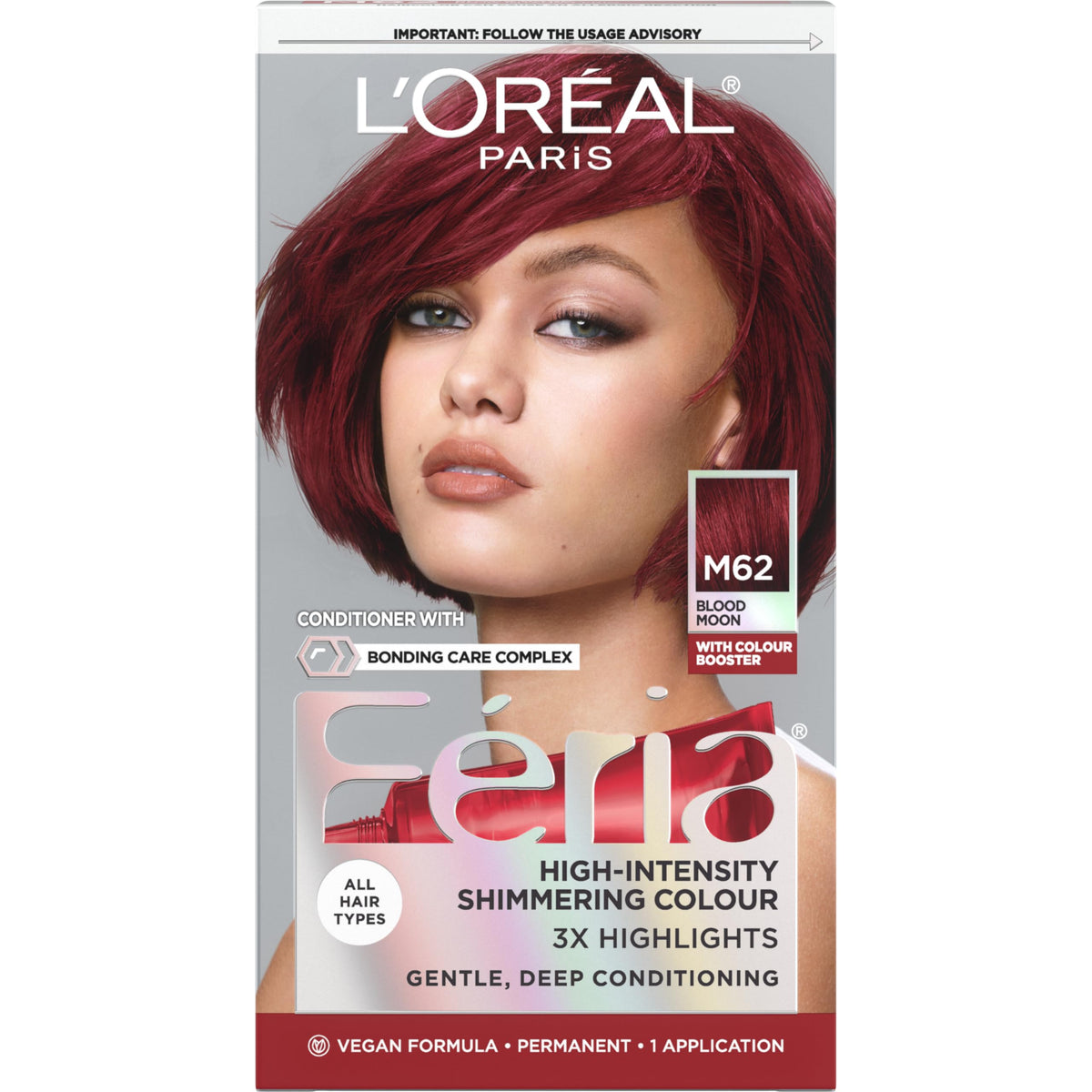 L’Oréal Paris Feria Midnight Bold – bouteille teinte Lune de Sang pour une couleur audacieuse prête à appliquer