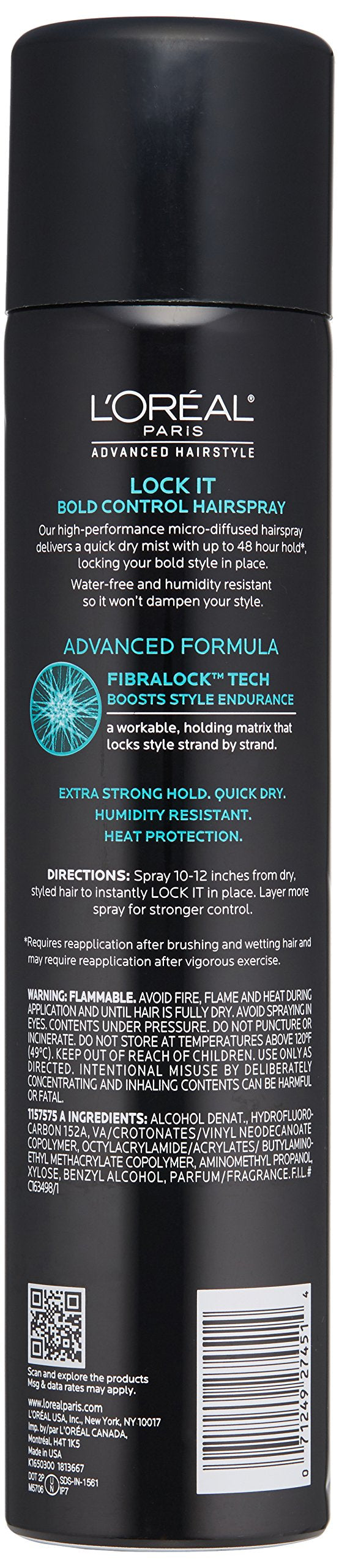 L’Oréal Paris Lock It Bold Control: tenue jusqu’à 48 heures pour tous styles.