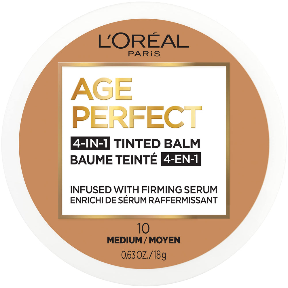 L’Oréal Paris Age Perfect Baume 4-en-1 dans le flacon, teint unifié et lumineux.