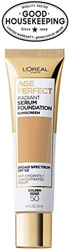 L'Oreal Paris Age Perfect Radiant Serum Foundation applied for even tone under daylight.