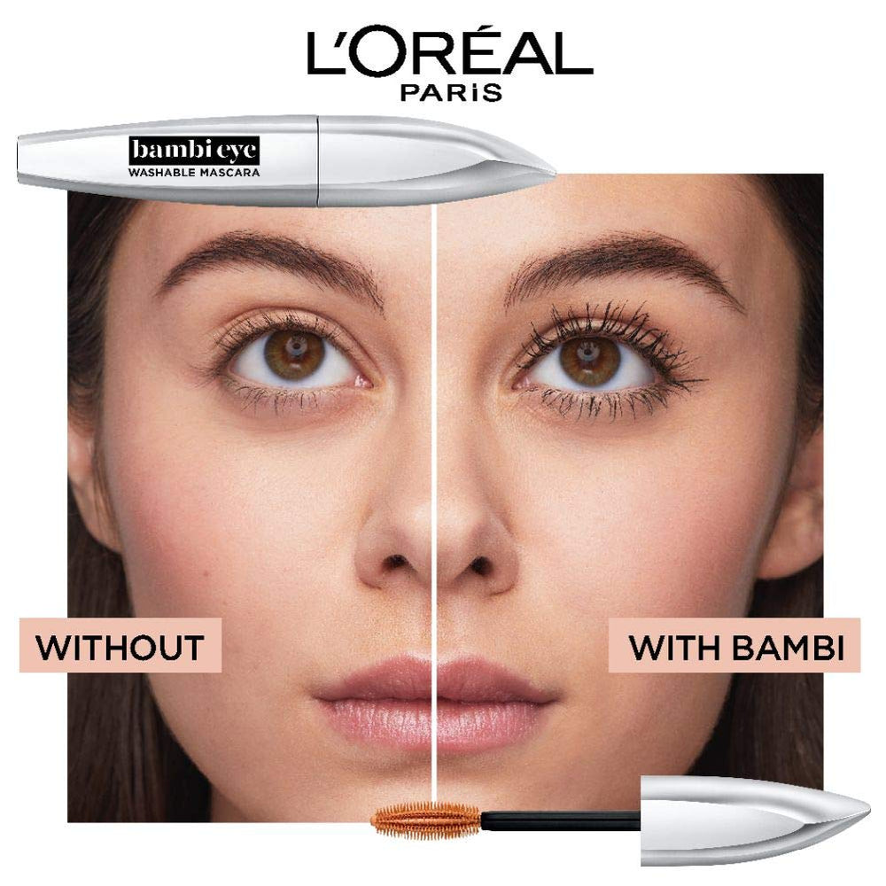 L'Oreal Paris Bambi Eye mascara is easy to remove with soap and water.