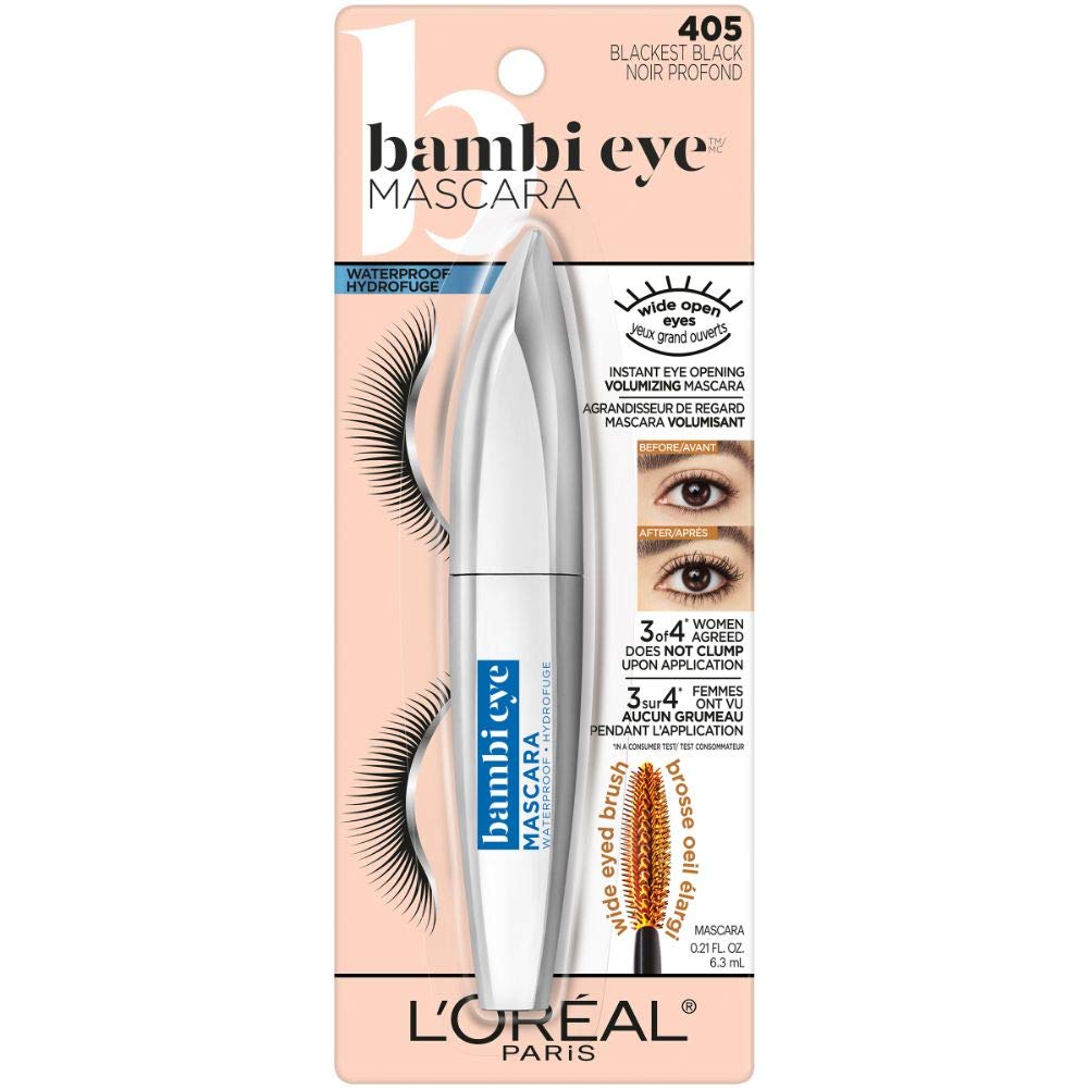 L'Oréal Paris Mascara Bambi Regard — texture noire veloutée pour un fini intense.