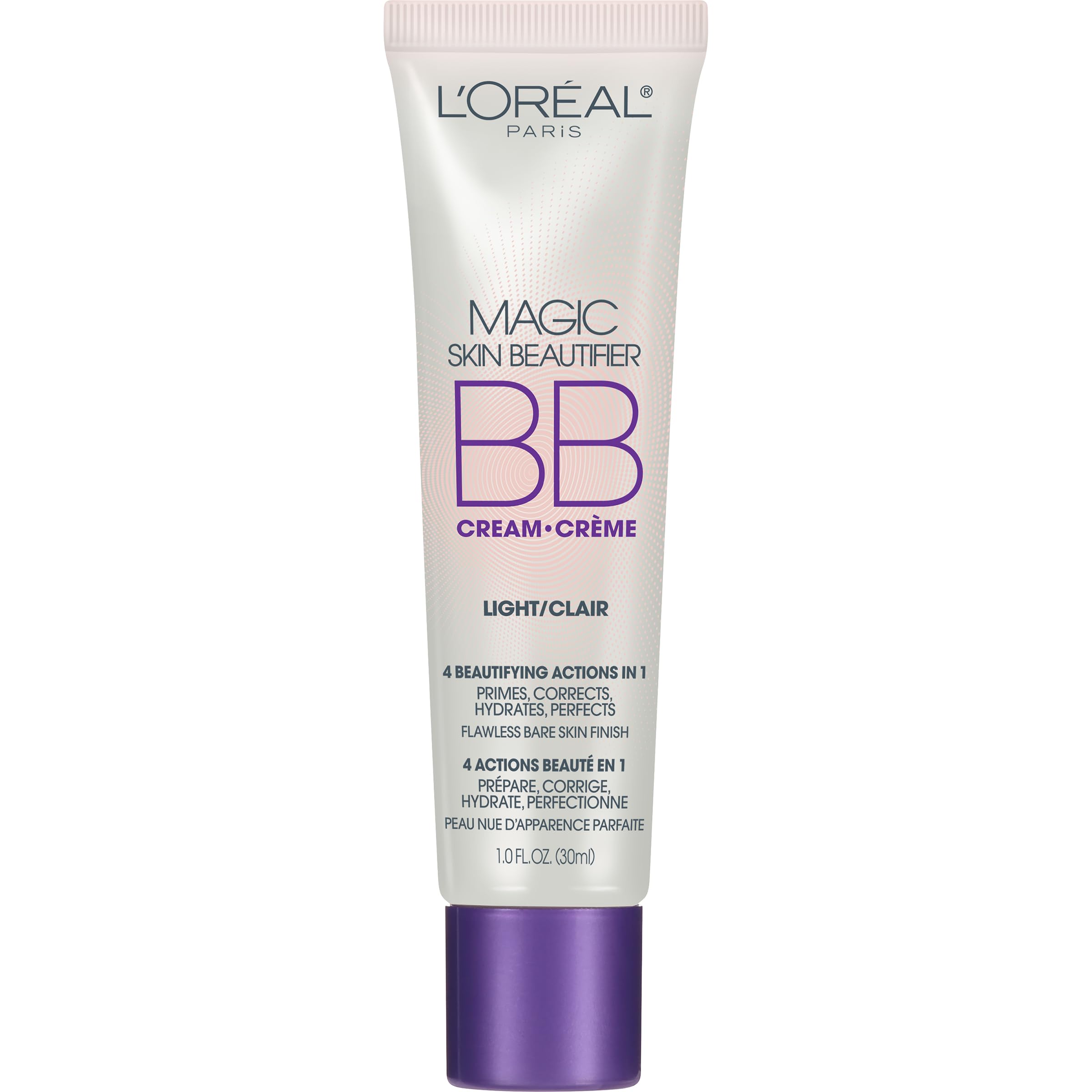 L'Oréal Paris BB Crème Lumière Flacon, fini peau nue et teint uniforme.