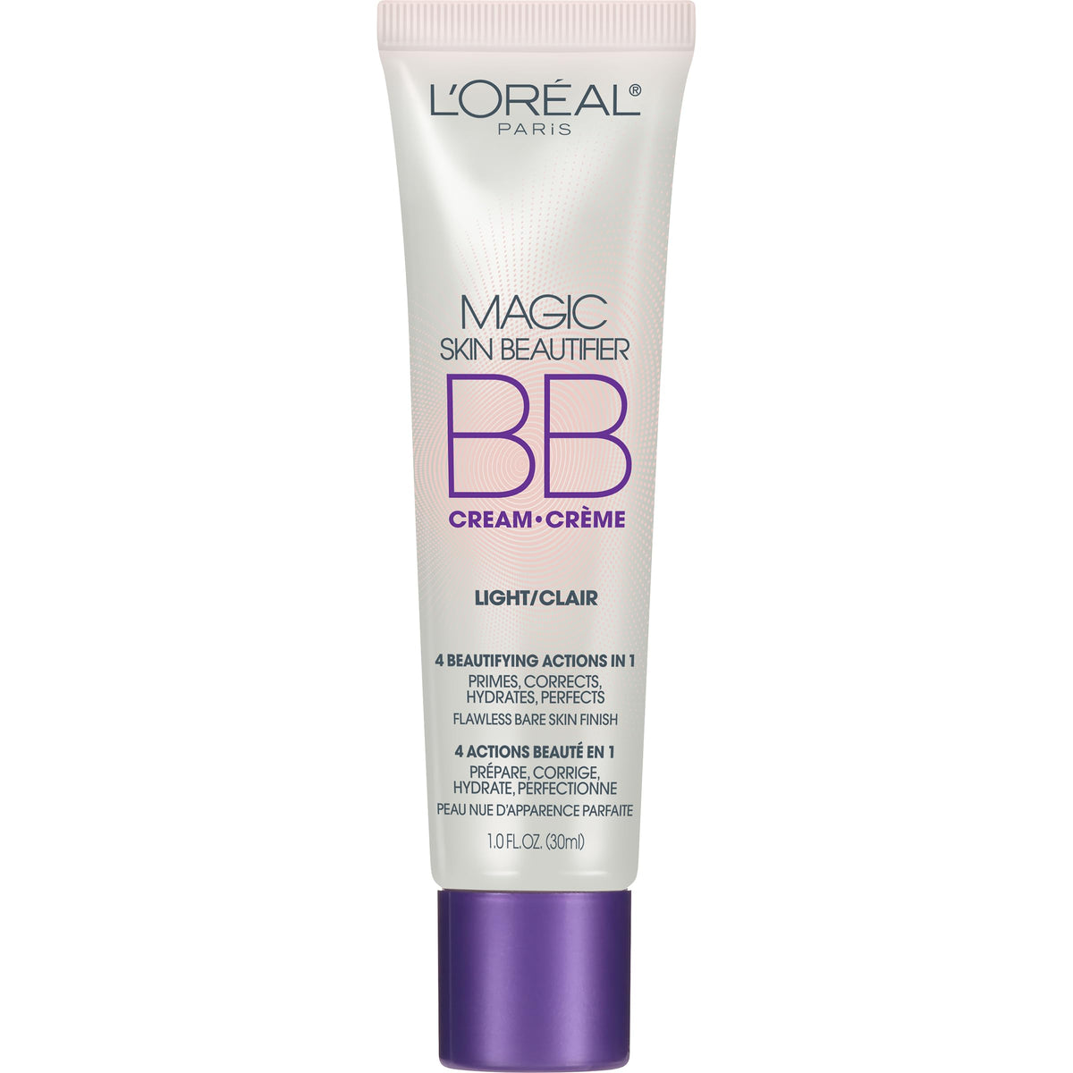 L'Oréal Paris BB Crème Lumière Flacon, fini peau nue et teint uniforme.
