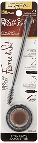 Pinceau incliné Brow Stylist Frame & Set pour des contours précis.