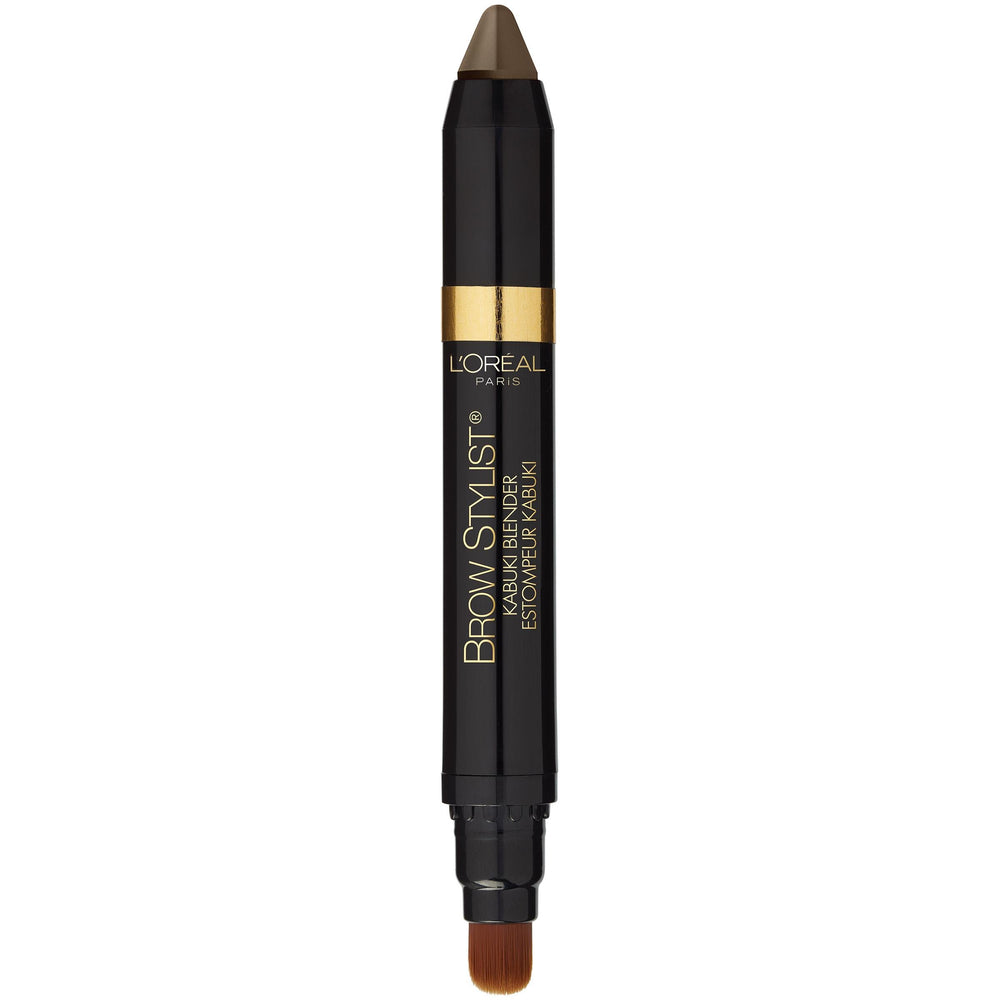 L'Oreal Paris Brow Stylist Kabuki Blender sharpening tip with wide opening sharpener.