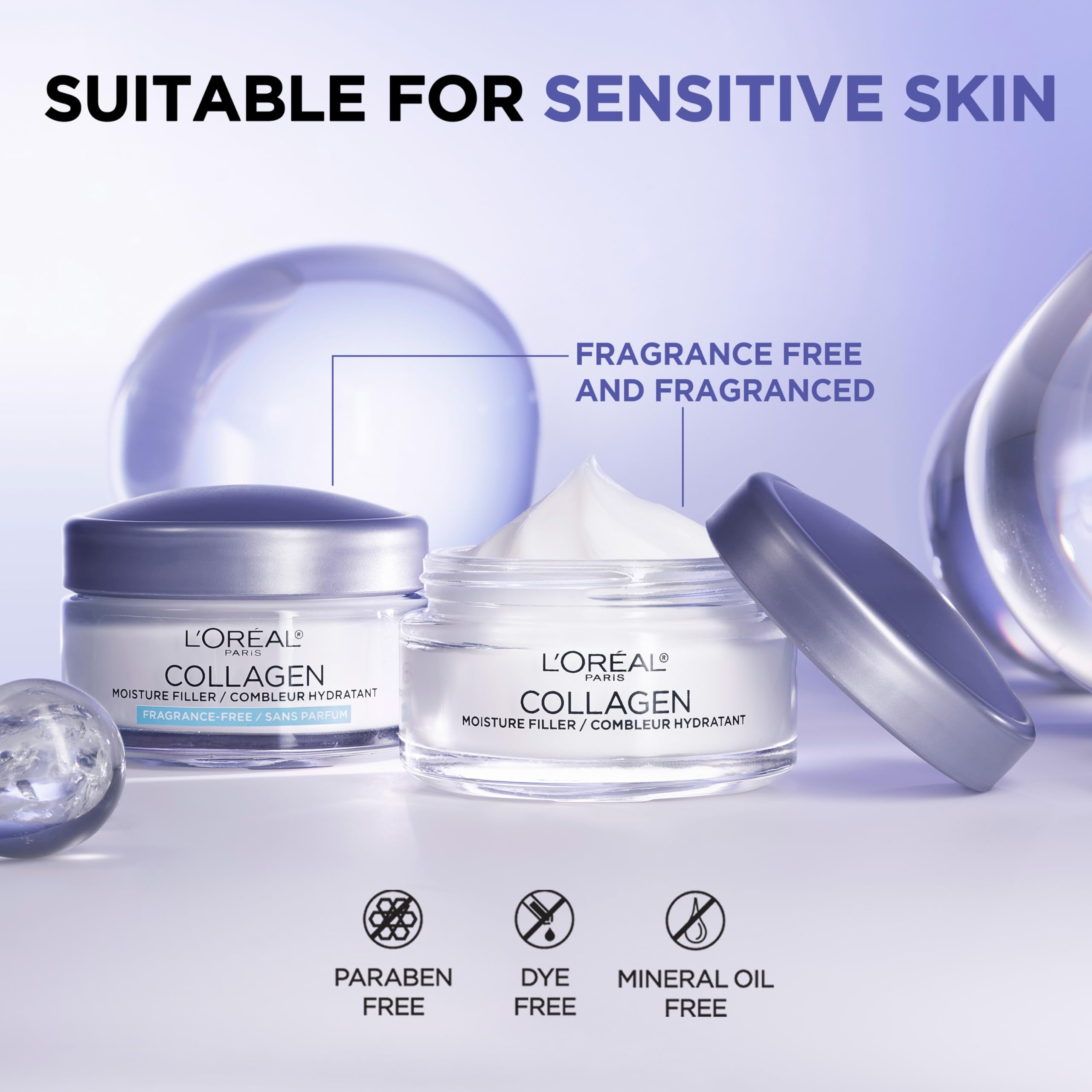 L’Oréal Paris Collagen Daily – présentation élégante du soin sur étagère.