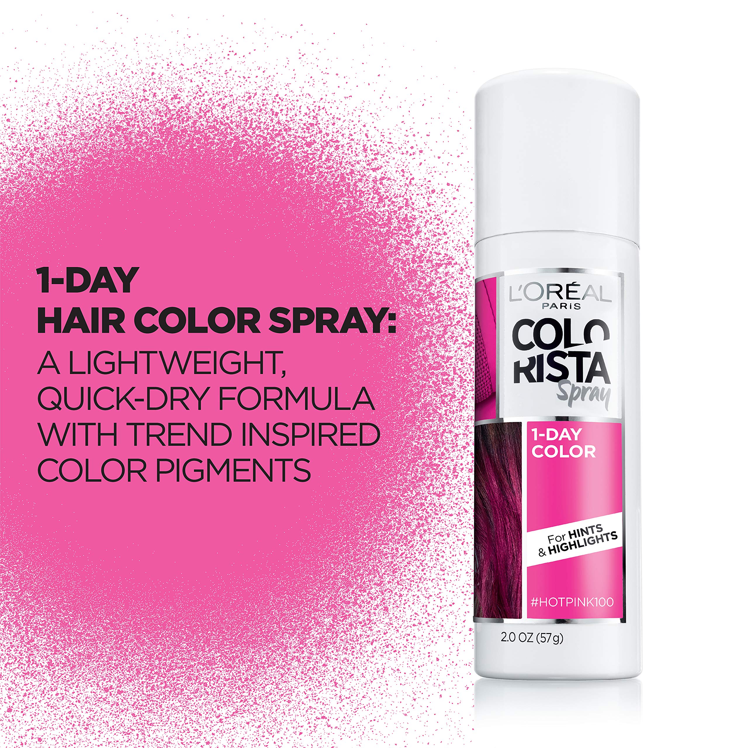 Pigments purs Colorista en rose, couleur audacieuse qui se lave facilement.