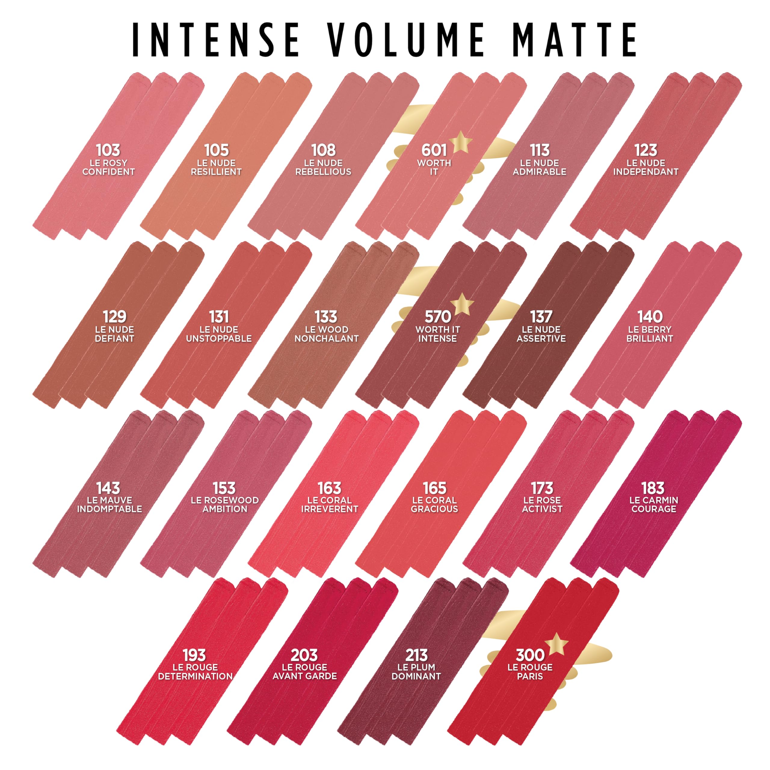 L'Oreal Paris Colour Riche Intense Volume Matte, tenue longue durée jusqu'à 16 heures.