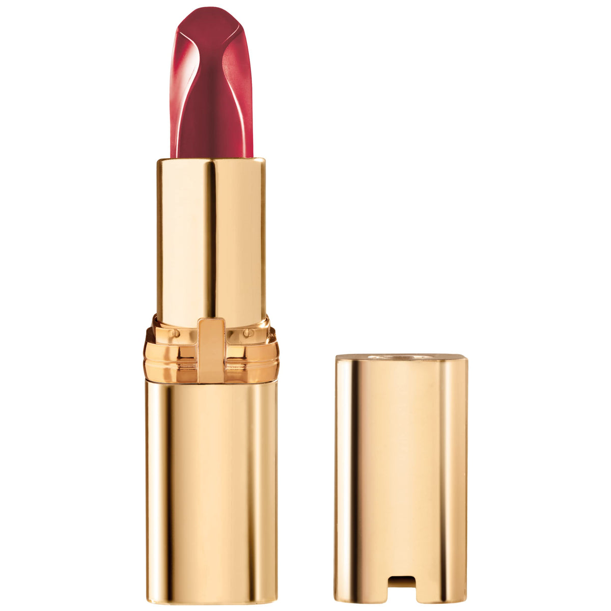 L’Oréal Paris Colour Riche rouge-bullet, définition précise et fini satiné sur les lèvres.