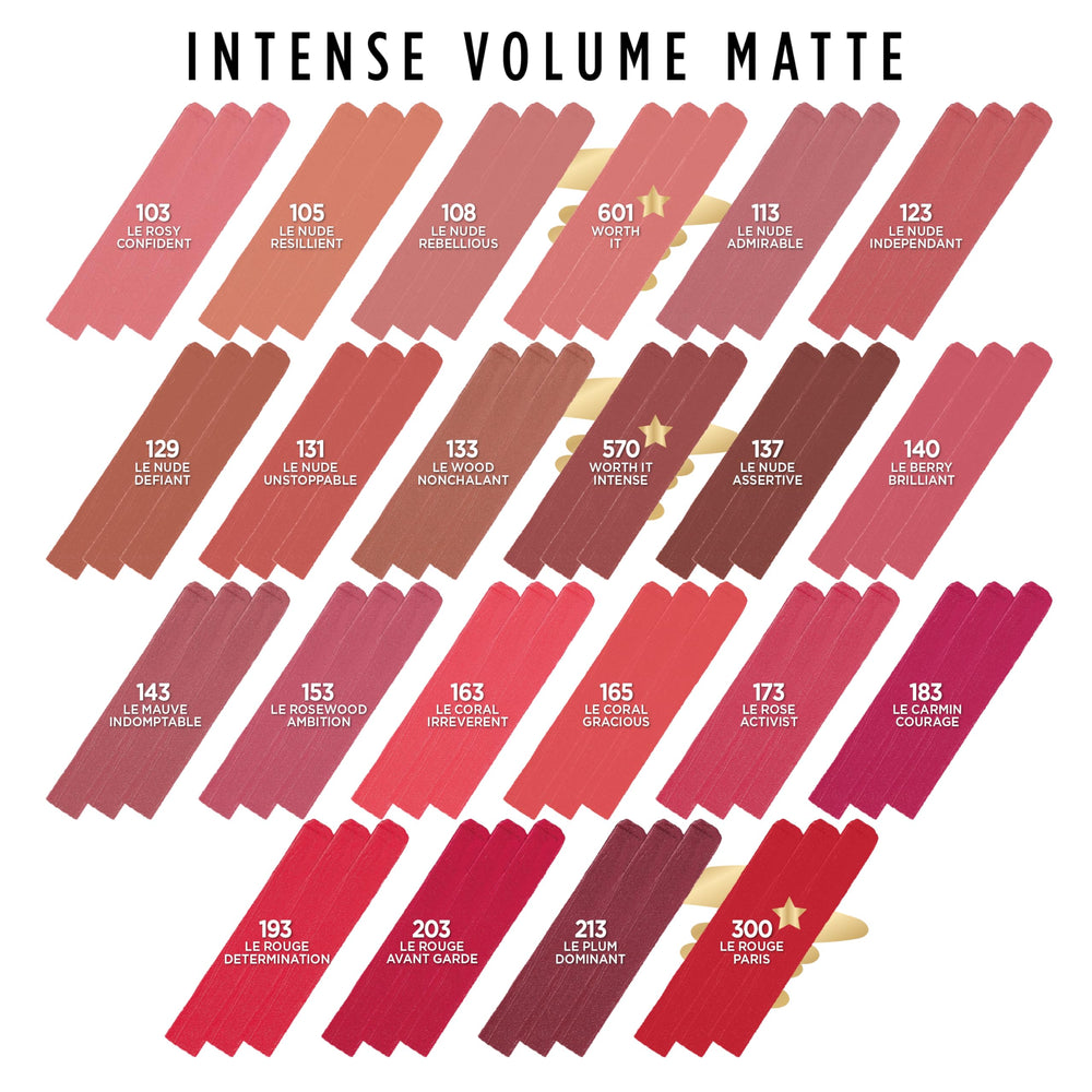 Tenue jusqu’à 16 heures de la Couleur Riche Intense Volume Matte.