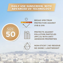 Application sur le visage de l’écran solaire L’Oréal Paris pour une protection UV.