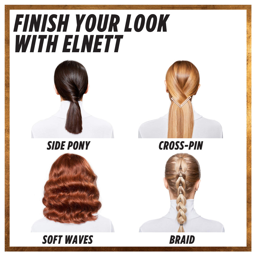 Elnett Satin, diffusion micro, application uniforme et rapide sur chaque mèche.