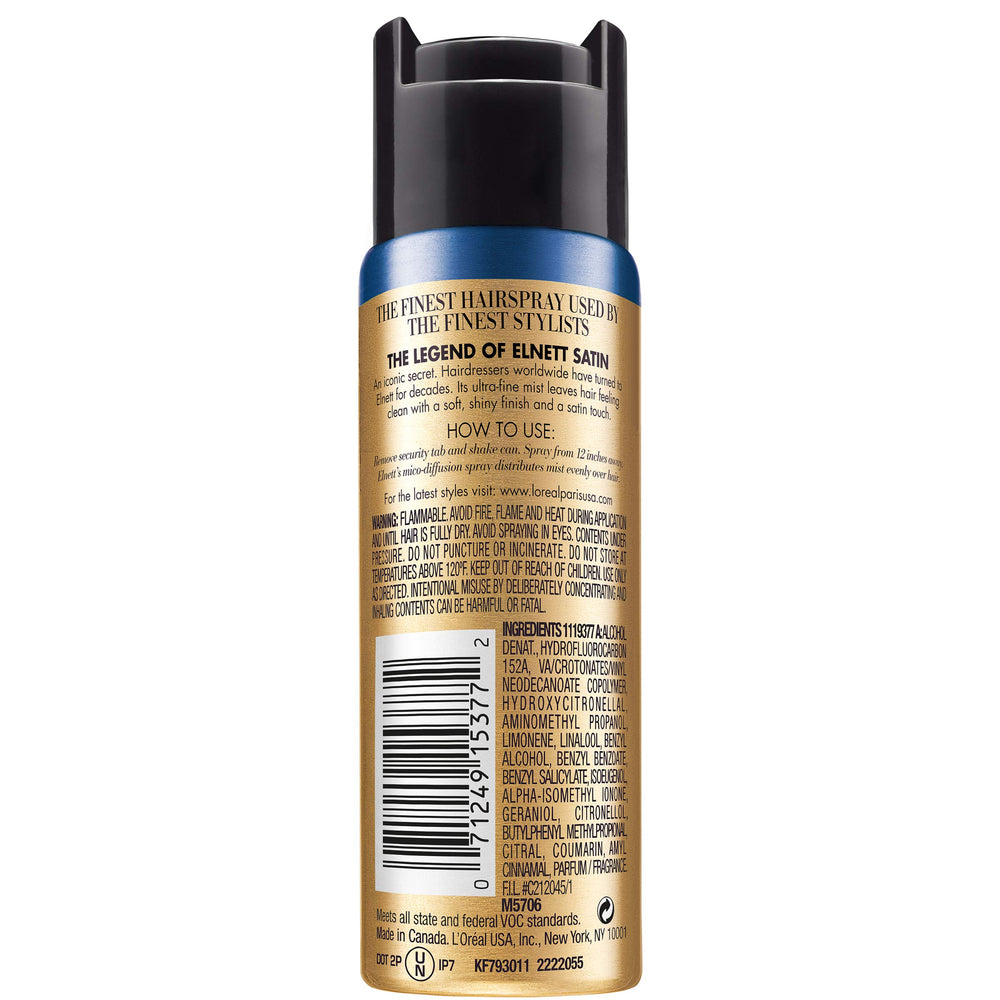 Elnett Satin, résistance à l'humidité, cheveux qui restent en place.