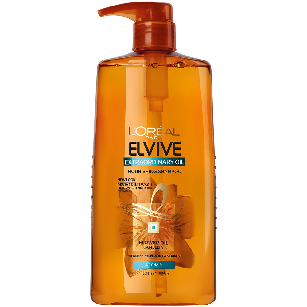 L’Oréal Paris Elvive Huile Extraordinaire Shampoing – bouteille prête à hydrater cheveux secs.