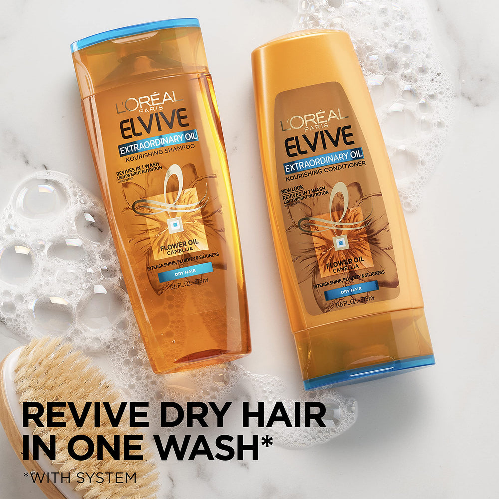 Elvive Huile Extraordinaire – lavage quotidien pour cheveux soyeux et hydratation durable.