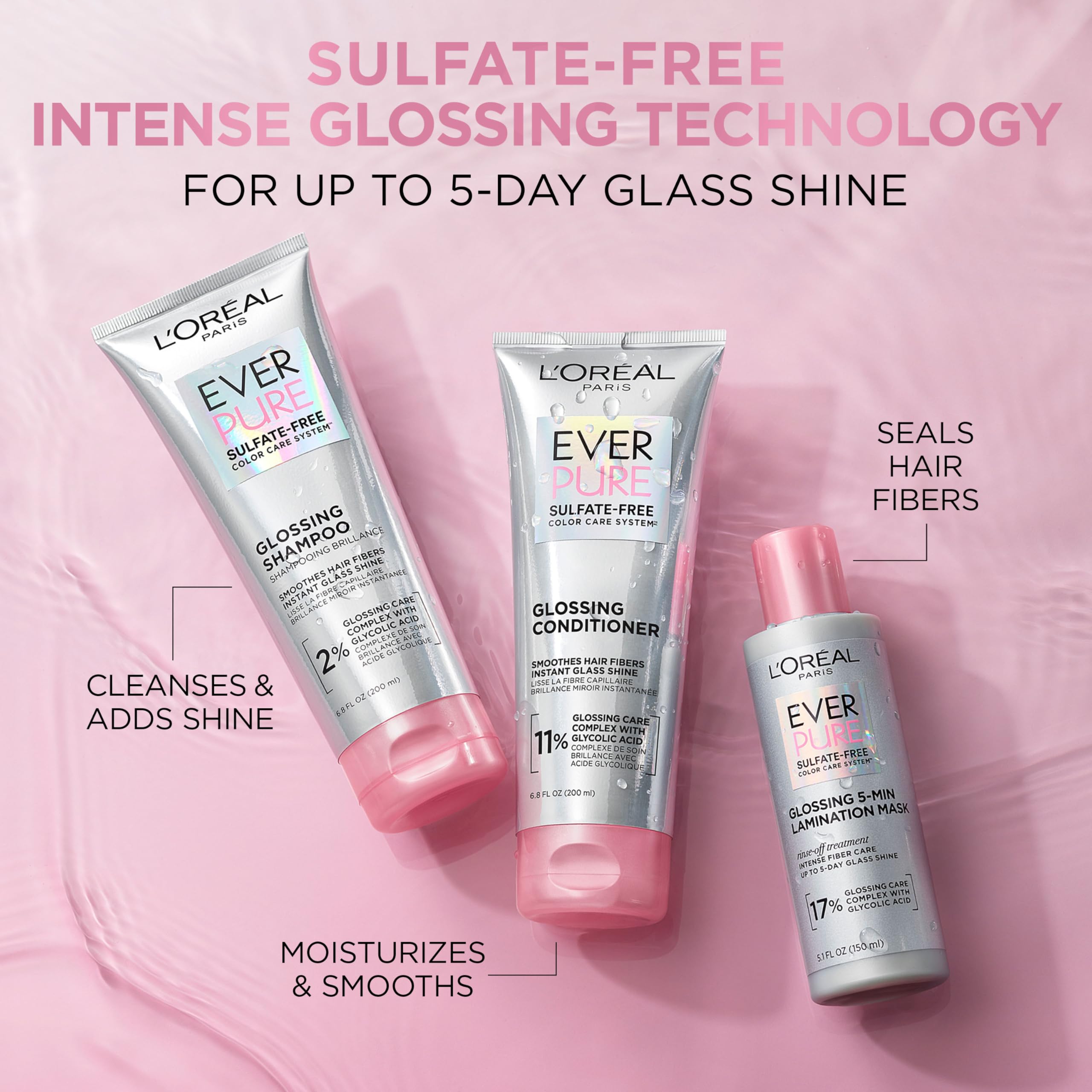 L’Oréal Paris EverPure Glossing texture lisse des cheveux