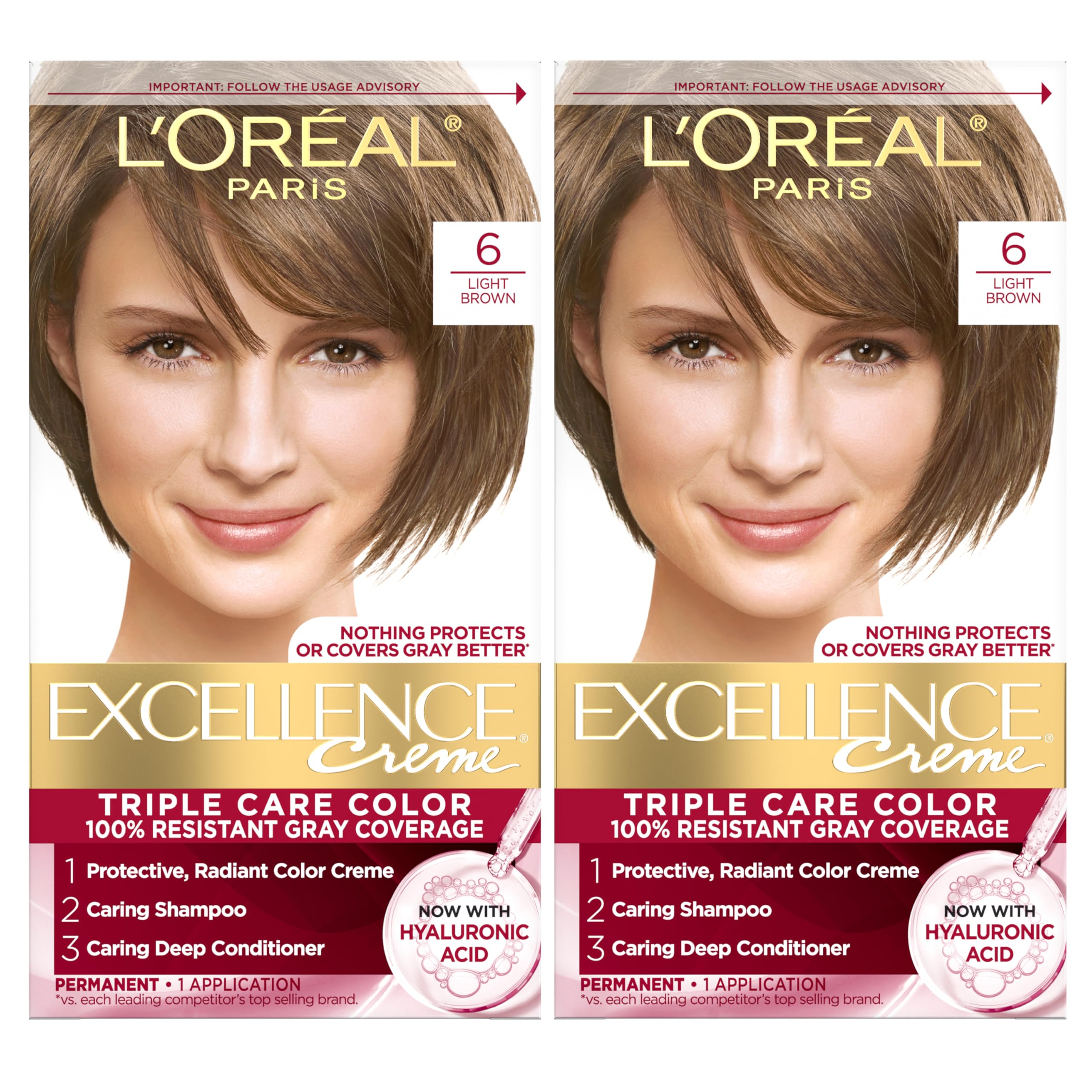 L’Oréal Paris Excellence Crème packaging, kit de coloration permanente prêt à l’emploi