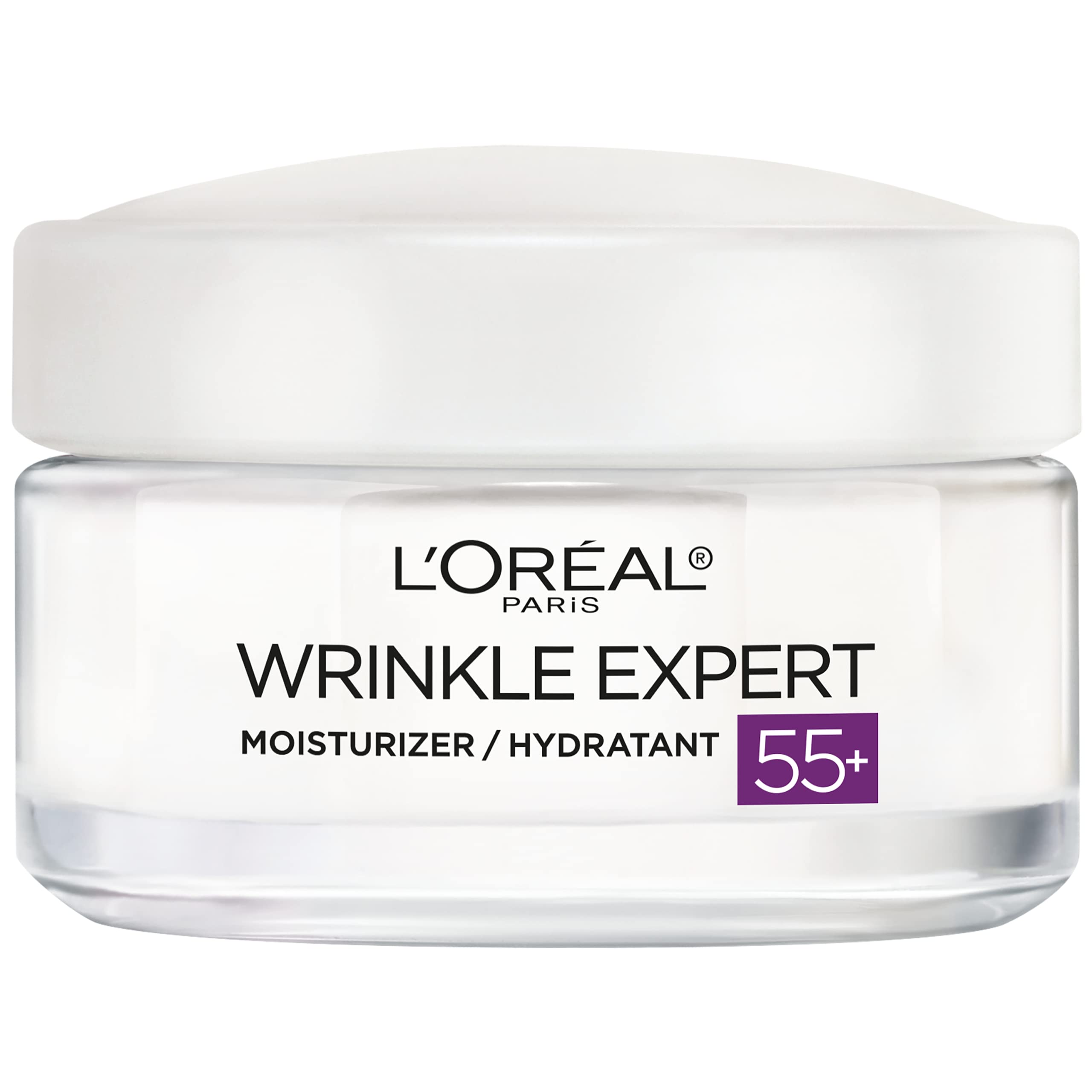 Crème visage Expert anti-rides 55+ de L'Oreal Paris hydrate 24 h.