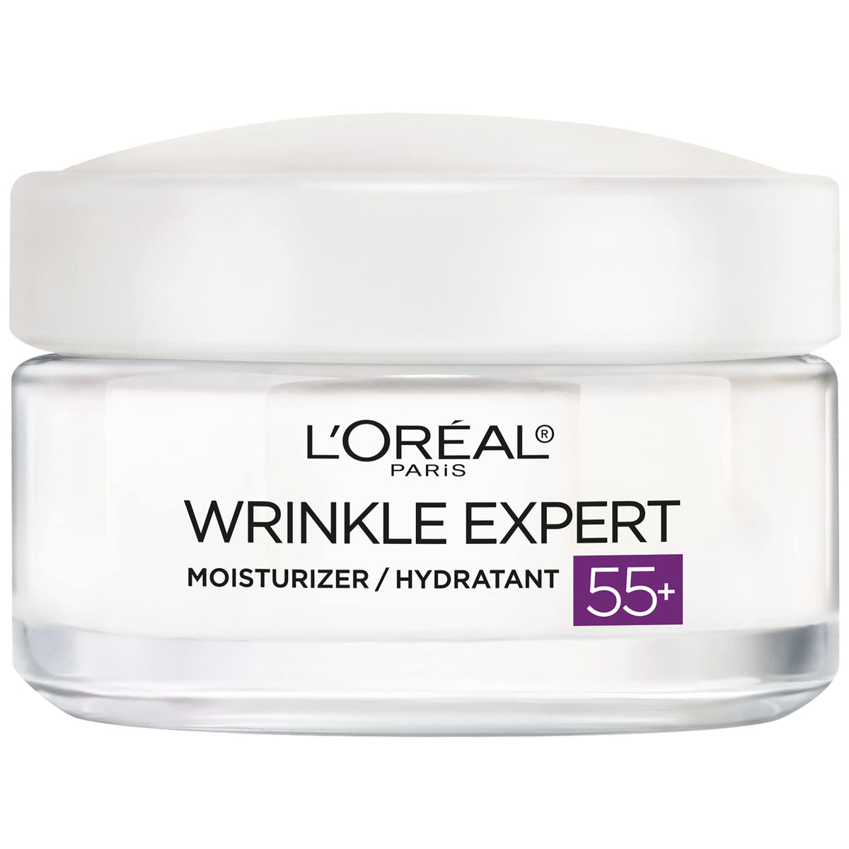 Crème visage Expert anti-rides 55+ de L'Oreal Paris hydrate 24 h.