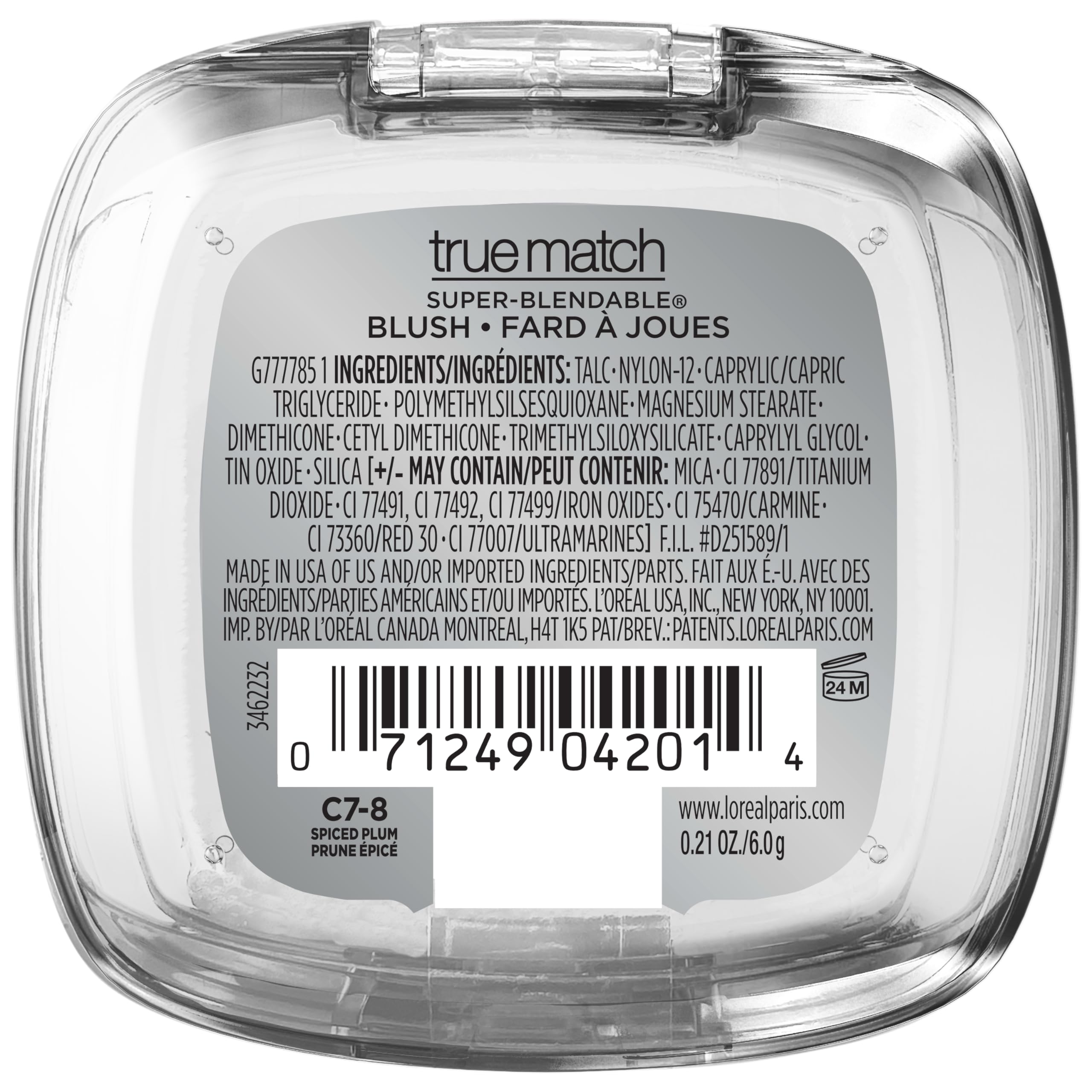 L’Oréal Paris Fard à Joues Spiced Plum avec miroir intégré pour retouches rapides