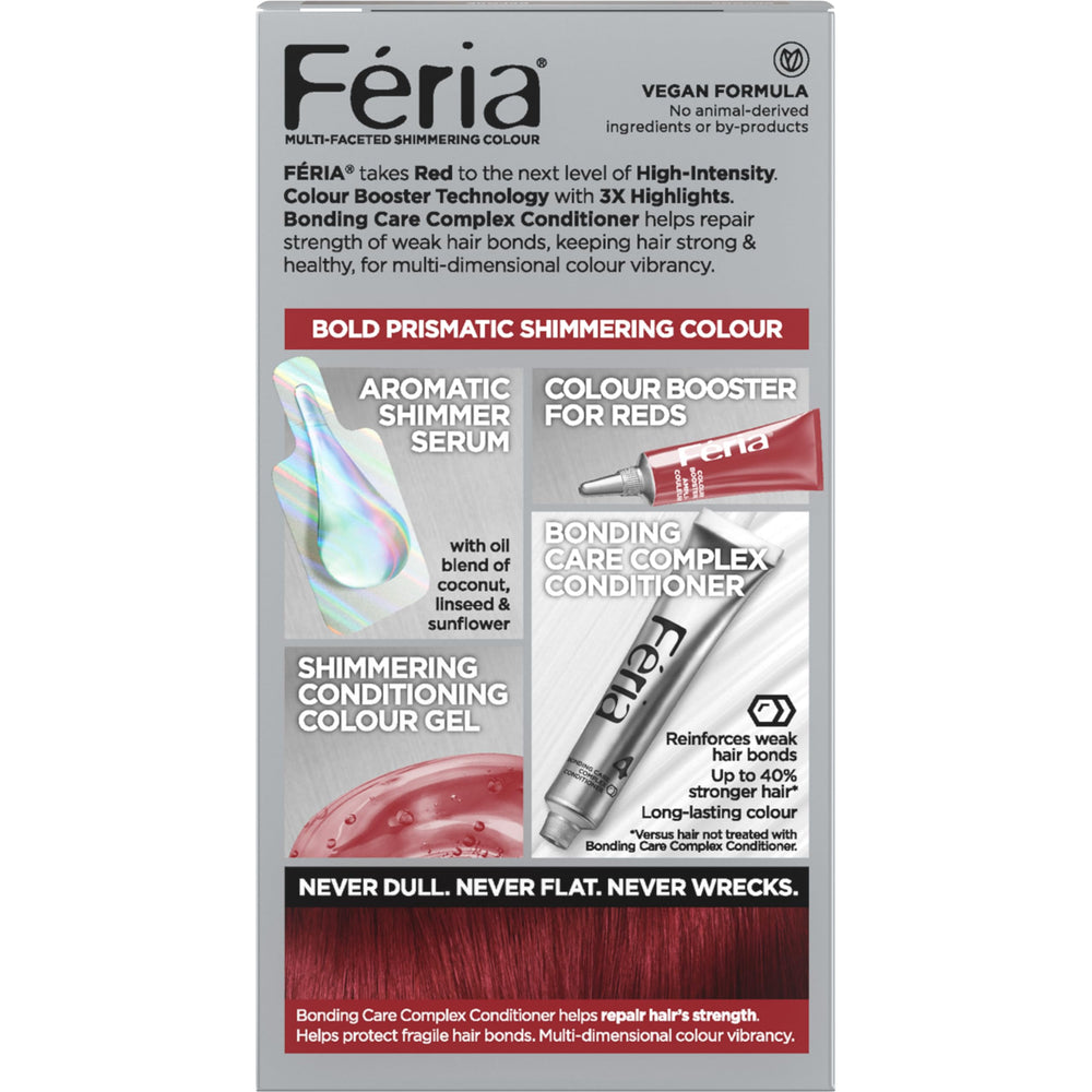 L’Oréal Paris Feria teinte populaire Cherry Crush pour un look audacieux.