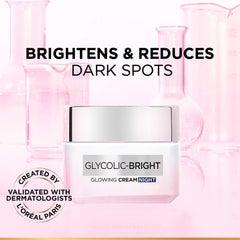 Application sur le visage, Crème Glycolic Bright, teint plus homogène potentiel