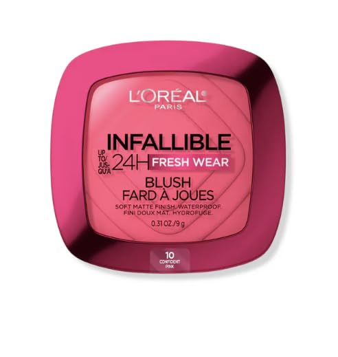 L’Oréal Paris Infallible Soft Matte Blush Confident Pink 10, couleur durable et facile à estomper