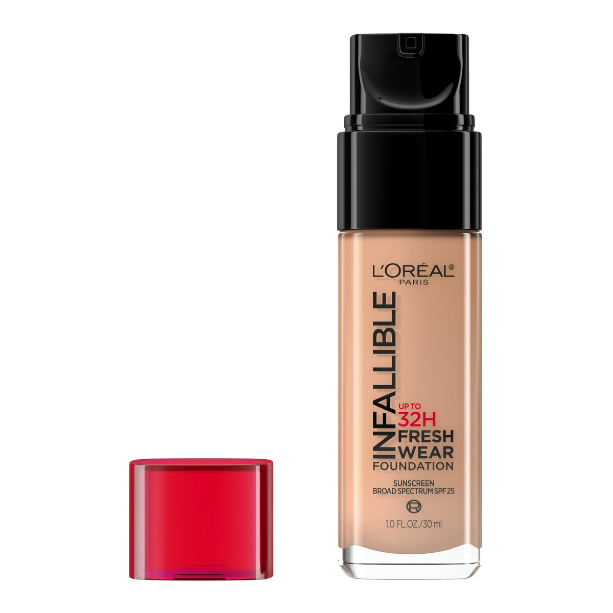L’Oréal Paris Infallible bottle close-up showing packaging for long-wear foundation