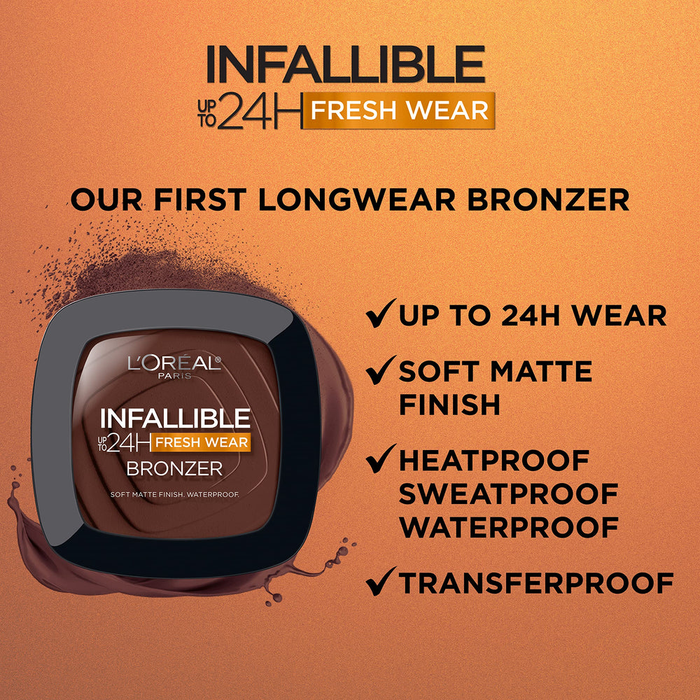 L’Oréal Paris Infallible bronzer compact closeup for transfer-proof application